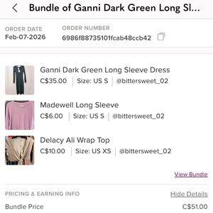 Ganni Forest Green Elegant Dress